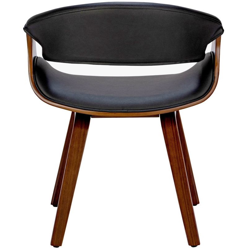 Fauteuil de table haut de gamme en Polyuréthane Noir Bois Marron noyer Velric - 3