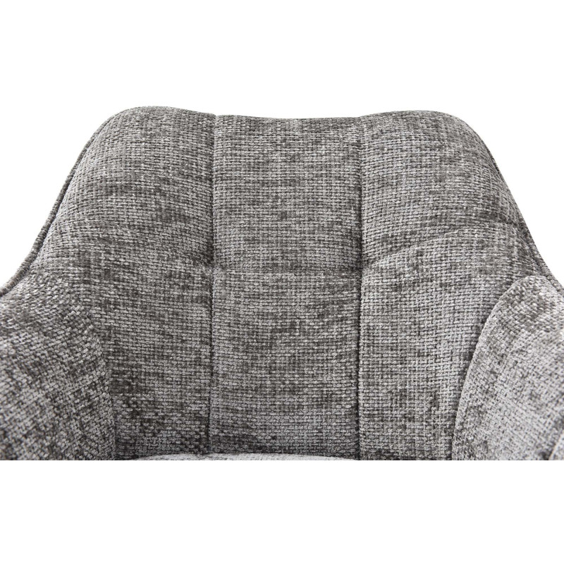 Fauteuil de table moderne en Tissu Gris foncé Métal Noir Jovano - 6