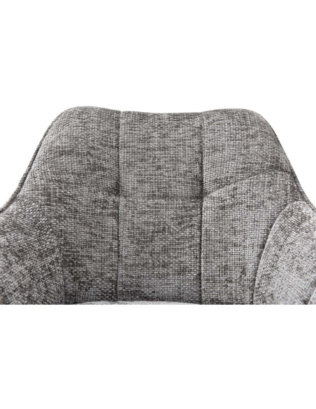 Fauteuil de table moderne en Tissu Gris foncé Métal Noir Jovano - 6