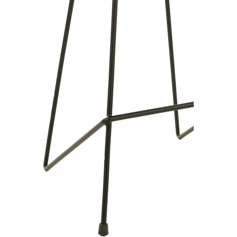 Tabouret de bar Guido en Bois de teck Noir Métal Noir - 6
