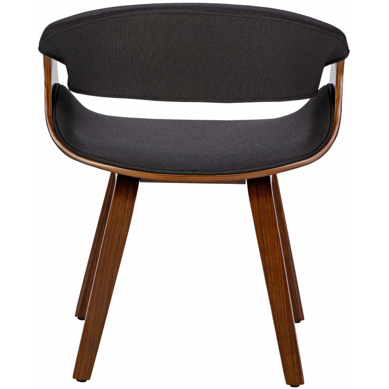 Fauteuil de table haut de gamme en Tissu Noir Bois Marron noyer Velric - 3