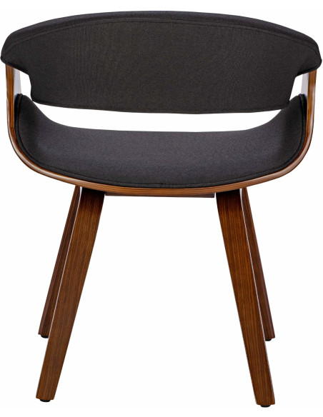 Fauteuil de table haut de gamme en Tissu Noir Bois Marron noyer Velric - 3