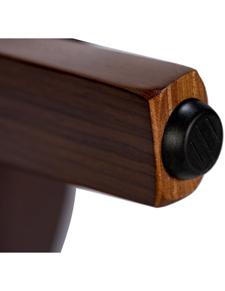 Fauteuil de table haut de gamme en Tissu Noir Bois Marron noyer Velric - 5