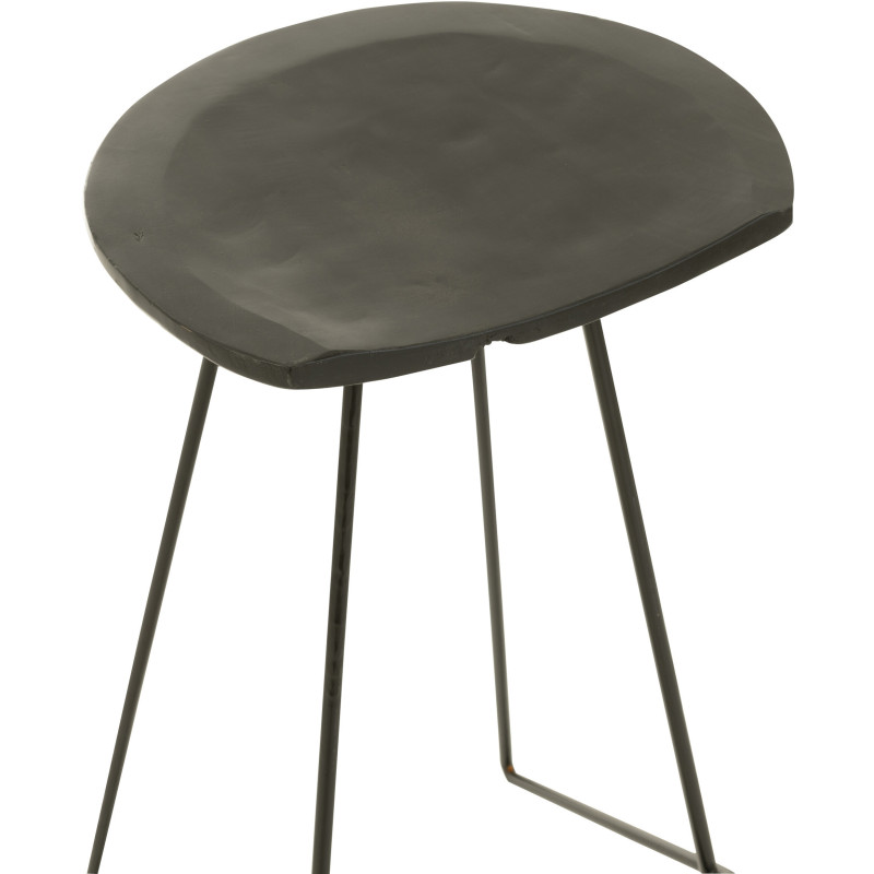 Tabouret de bar Guido en Bois de teck Noir Métal Noir - 7