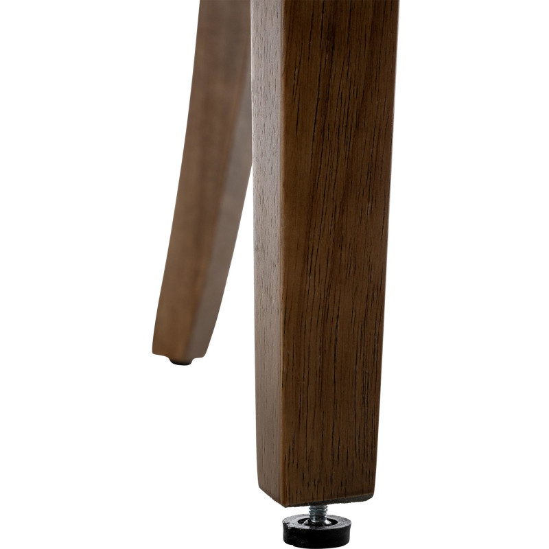 Chaise style vintage Dossier capitonné en Velours Jaune Bois Marron Huguette - 8