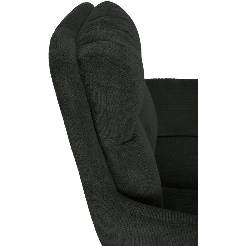 Fauteuil de table pivotant en Tissu Noir Métal Noir Mat Mertio  - 2
