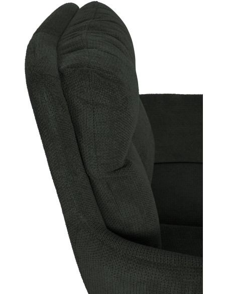 Fauteuil de table pivotant en Tissu Noir Métal Noir Mat Mertio  - 2