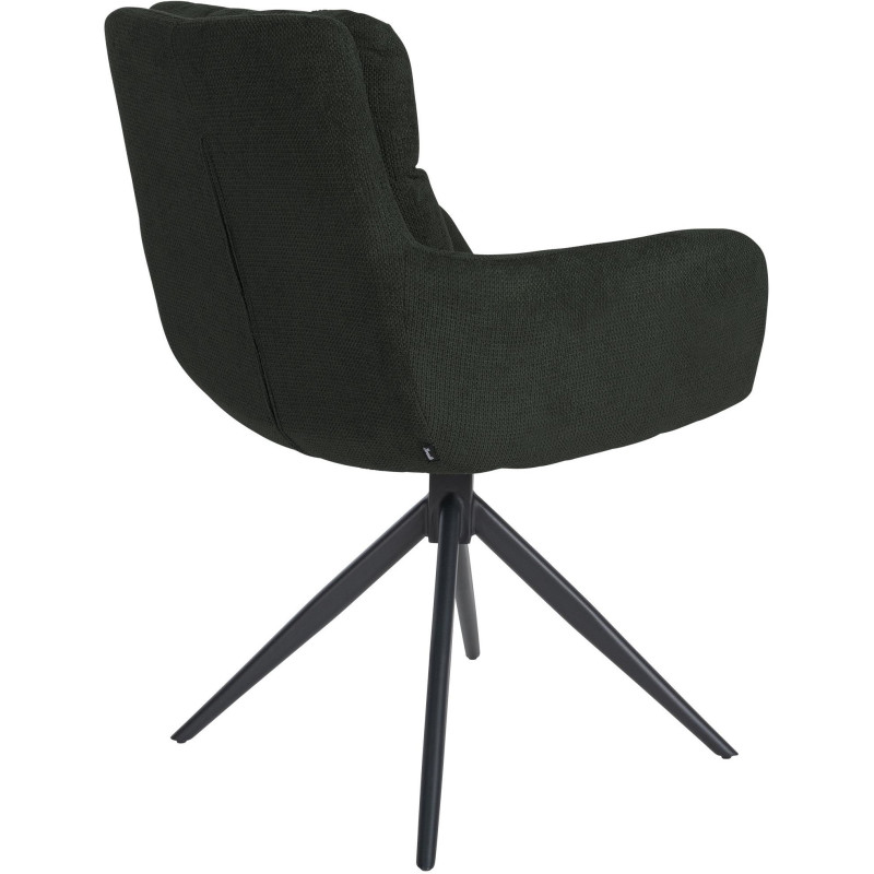 Fauteuil de table pivotant en Tissu Noir Métal Noir Mat Mertio  - 4