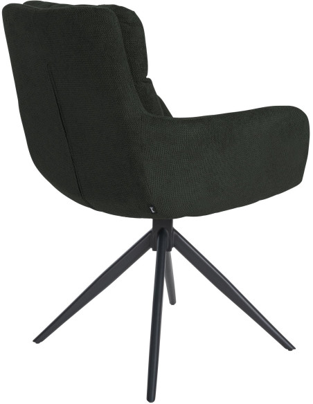 Fauteuil de table pivotant en Tissu Noir Métal Noir Mat Mertio  - 4