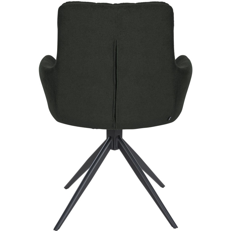 Fauteuil de table pivotant en Tissu Noir Métal Noir Mat Mertio  - 5