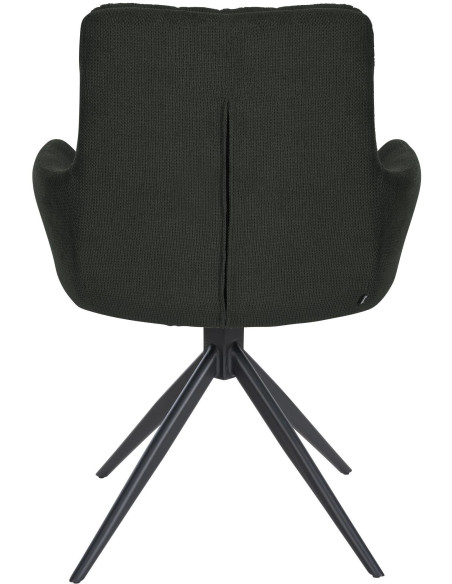 Fauteuil de table pivotant en Tissu Noir Métal Noir Mat Mertio  - 5