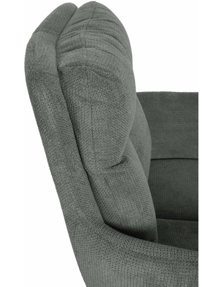 Fauteuil de table pivotant en Tissu Gris clair Métal Noir Mat Mertio - 2