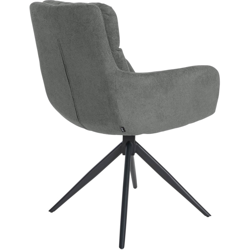 Fauteuil de table pivotant en Tissu Gris clair Métal Noir Mat Mertio - 4