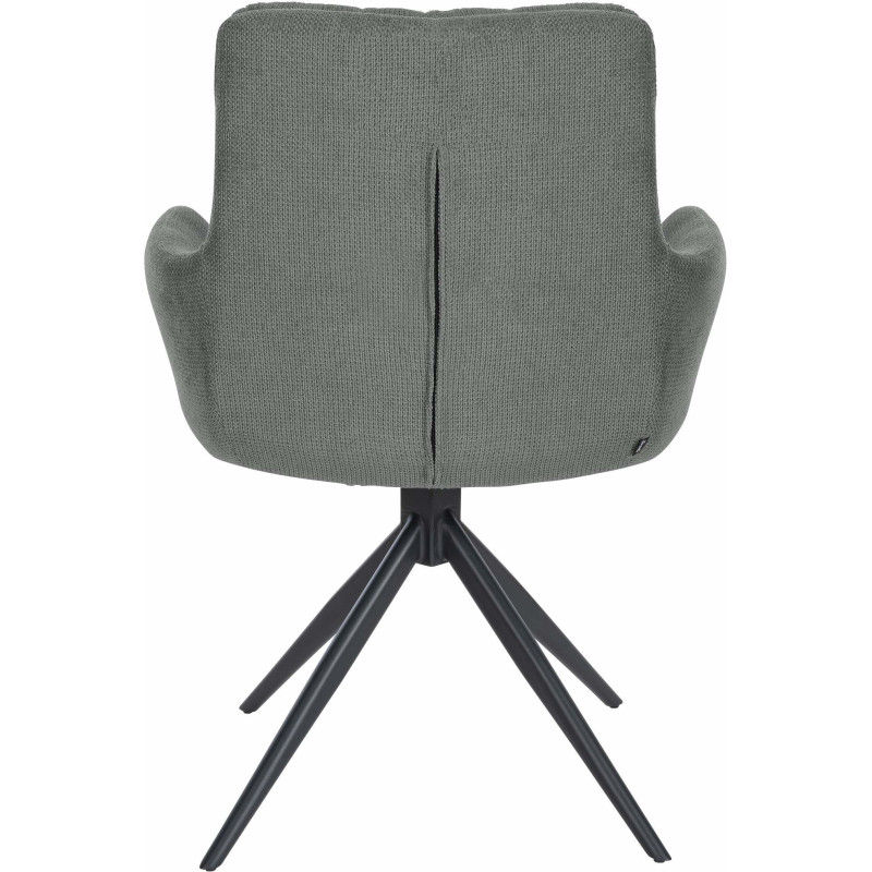 Fauteuil de table pivotant en Tissu Gris clair Métal Noir Mat Mertio - 5