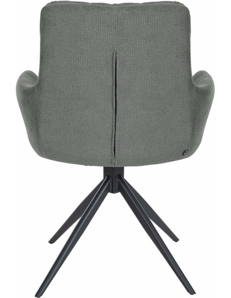 Fauteuil de table pivotant en Tissu Gris clair Métal Noir Mat Mertio - 5