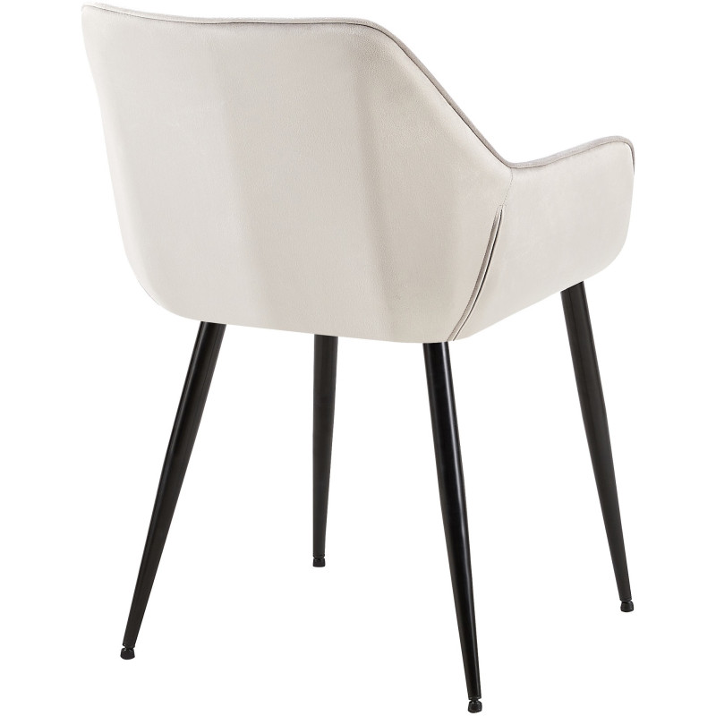 Fauteuil de table moderne en Velours Gris clair Métal Noir Kravi - 4