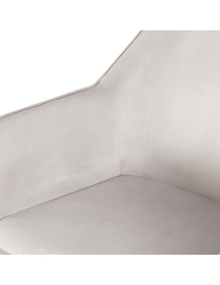 Fauteuil de table moderne en Velours Gris clair Métal Noir Kravi - 6