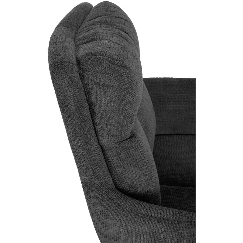 Fauteuil de table pivotant en Tissu Gris foncé Métal Noir Mat Mertio  - 2