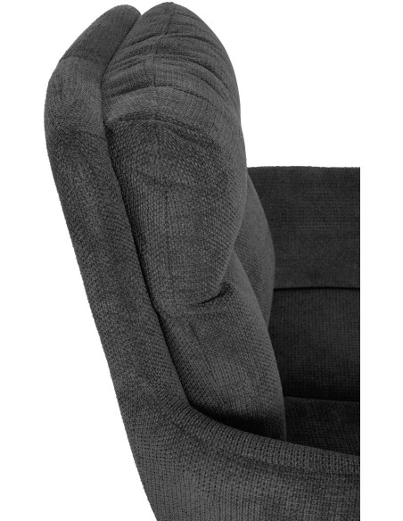 Fauteuil de table pivotant en Tissu Gris foncé Métal Noir Mat Mertio  - 2