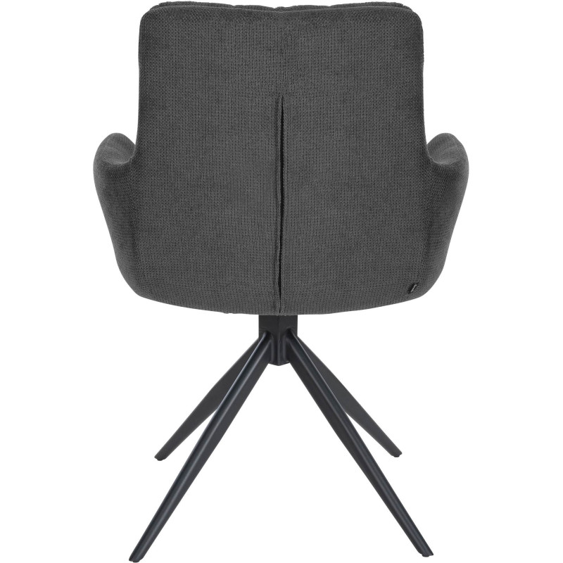 Fauteuil de table pivotant en Tissu Gris foncé Métal Noir Mat Mertio  - 5