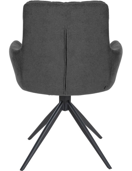 Fauteuil de table pivotant en Tissu Gris foncé Métal Noir Mat Mertio  - 5
