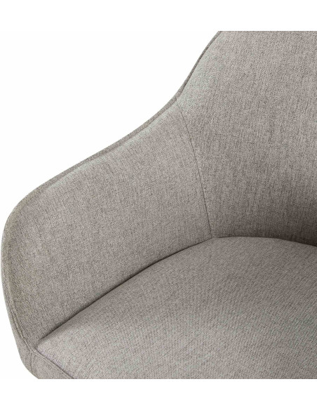 Fauteuil de table moderne en Tissu Gris Métal Noir Timalo - 6