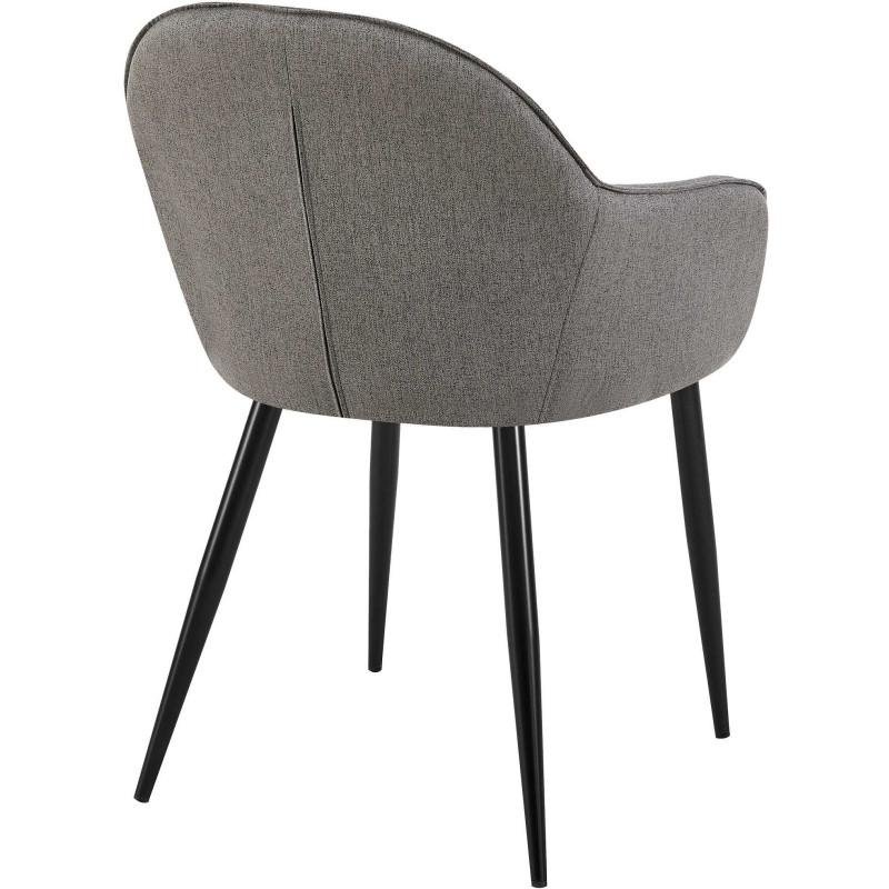 Fauteuil de table moderne en Tissu Gris foncé Métal Noir Timalo - 4