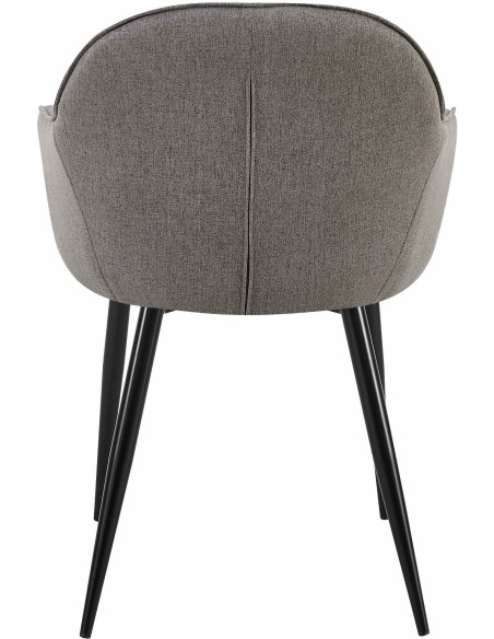 Fauteuil de table moderne en Tissu Gris foncé Métal Noir Timalo - 5