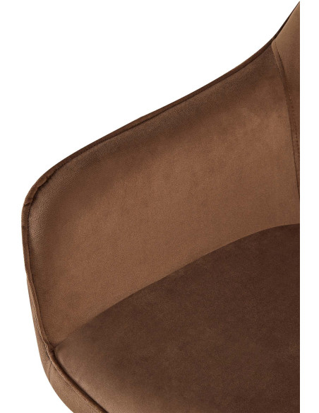 Fauteuil de table moderne en Velours Marron Métal Noir Timalo - 2