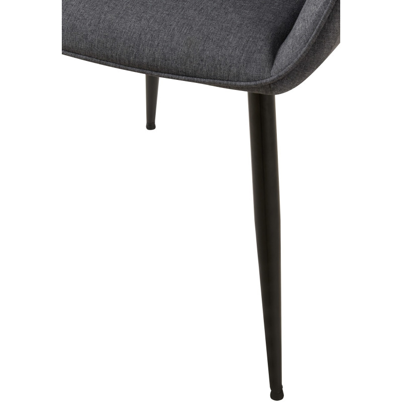 Fauteuil de table moderne en Tissu Gris foncé Métal Noir Kravi - 5