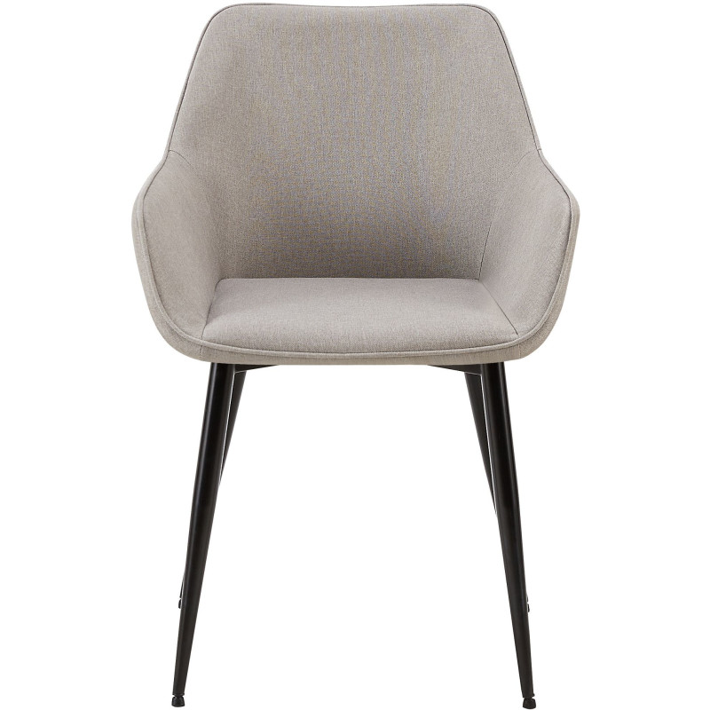 Fauteuil de table moderne en Tissu Gris clair Métal Noir Kravi - 2