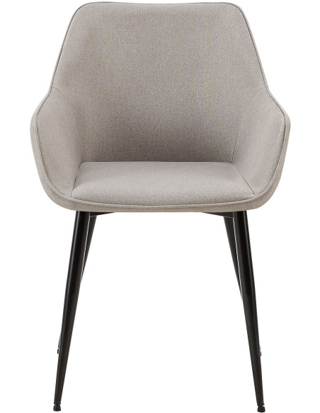 Fauteuil de table moderne en Tissu Gris clair Métal Noir Kravi - 2