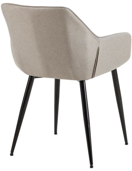 Fauteuil de table moderne en Tissu Gris clair Métal Noir Kravi - 4