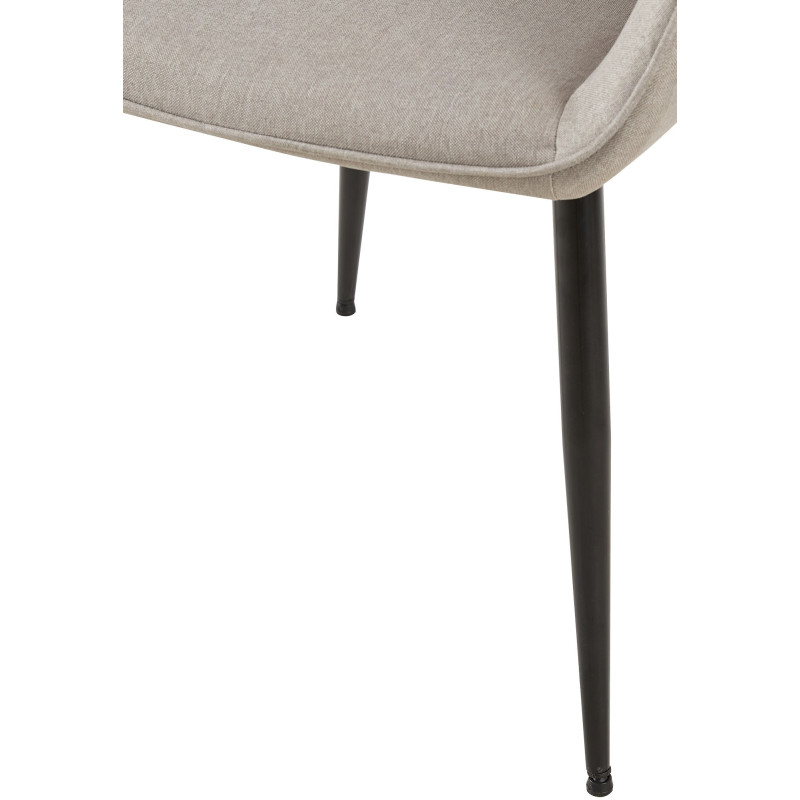 Fauteuil de table moderne en Tissu Gris clair Métal Noir Kravi - 5