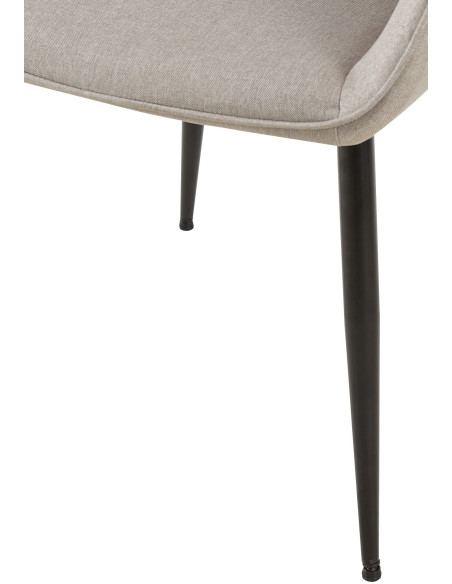 Fauteuil de table moderne en Tissu Gris clair Métal Noir Kravi - 5