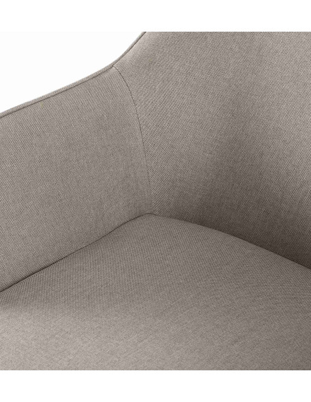 Fauteuil de table moderne en Tissu Gris clair Métal Noir Kravi - 6