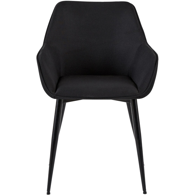 Fauteuil de table moderne en Tissu Noir Métal Noir Kravi - 2