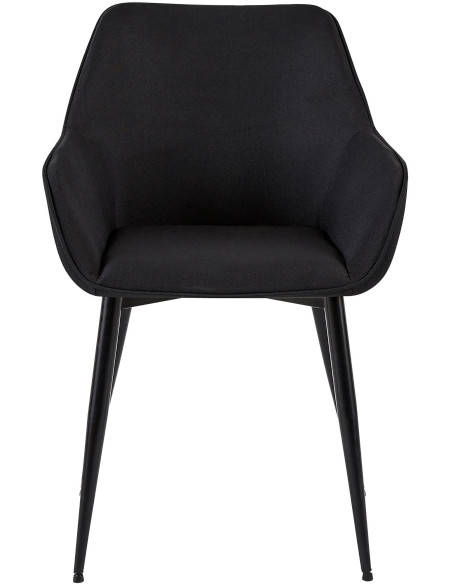 Fauteuil de table moderne en Tissu Noir Métal Noir Kravi - 2