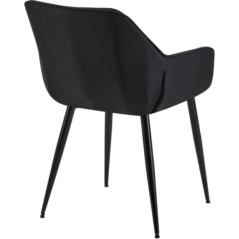 Fauteuil de table moderne en Tissu Noir Métal Noir Kravi - 4