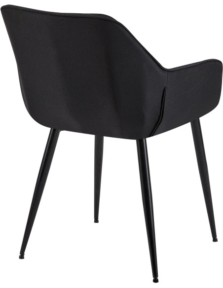 Fauteuil de table moderne en Tissu Noir Métal Noir Kravi - 4