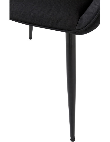 Fauteuil de table moderne en Tissu Noir Métal Noir Kravi - 5