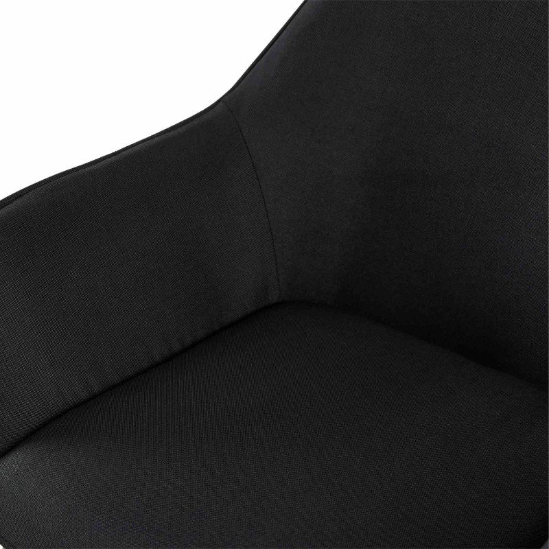 Fauteuil de table moderne en Tissu Noir Métal Noir Kravi - 6