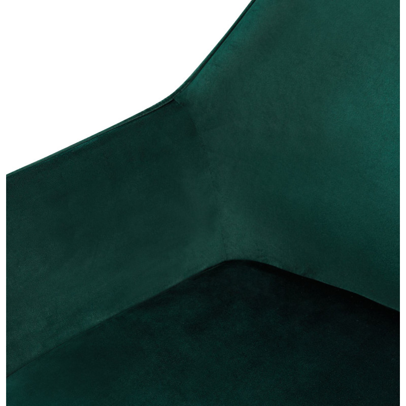 Fauteuil de table moderne en Velours Vert foncé Métal Noir Kravi - 6