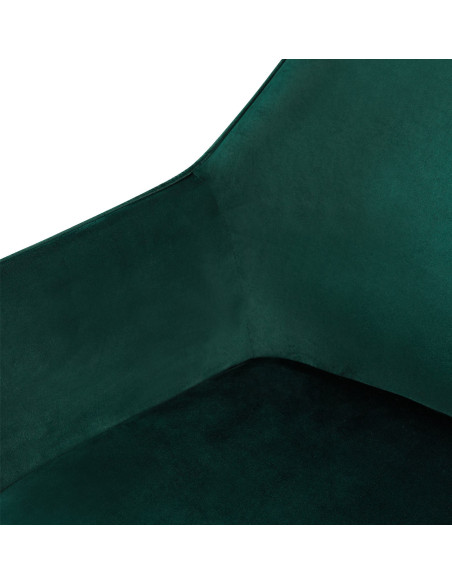 Fauteuil de table moderne en Velours Vert foncé Métal Noir Kravi - 6