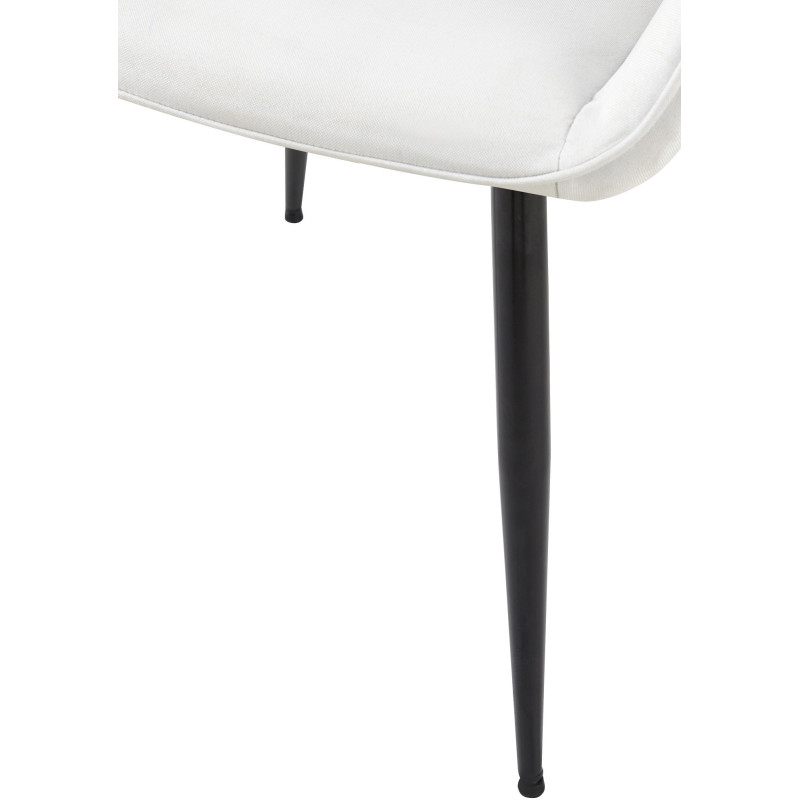 Fauteuil de table moderne en Tissu Blanc crème Métal Noir Kravi - 5
