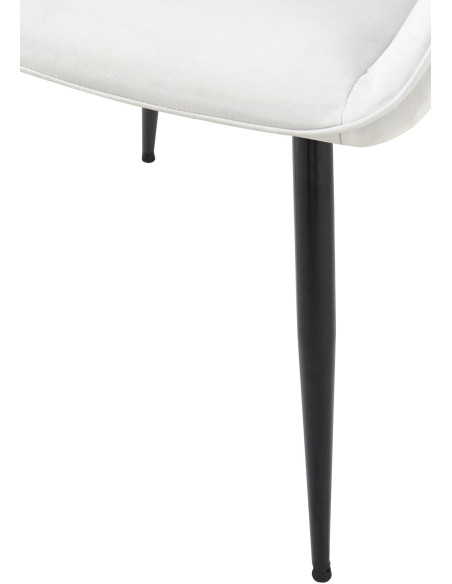 Fauteuil de table moderne en Tissu Blanc crème Métal Noir Kravi - 5