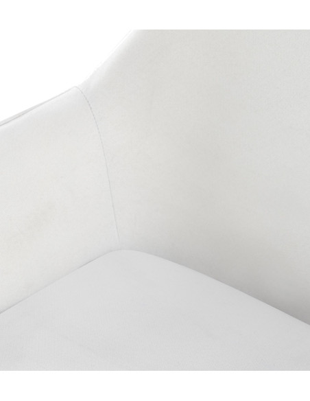 Fauteuil de table moderne en Tissu Blanc crème Métal Noir Kravi - 6