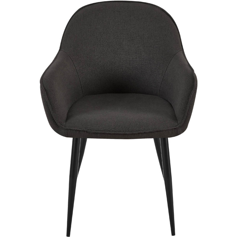 Fauteuil de table moderne en Tissu Noir Métal Noir Timalo - 2
