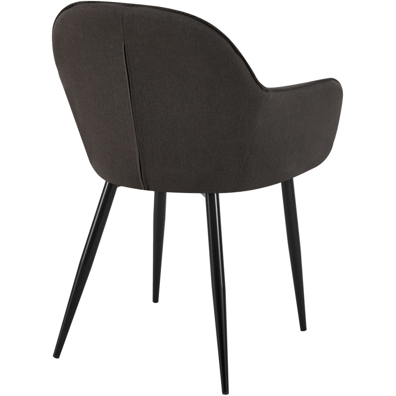 Fauteuil de table moderne en Tissu Noir Métal Noir Timalo - 4