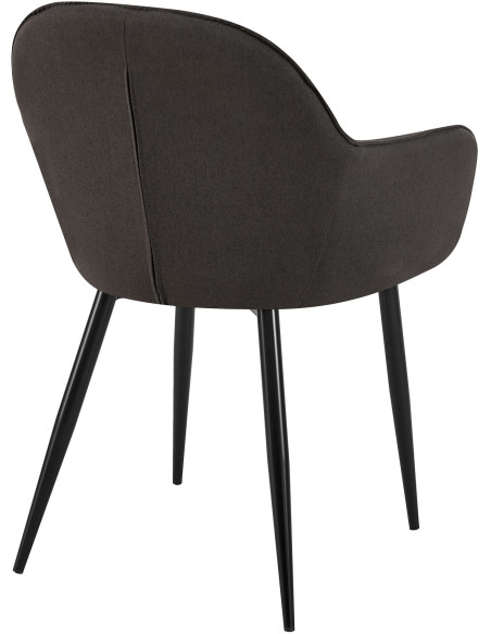 Fauteuil de table moderne en Tissu Noir Métal Noir Timalo - 4